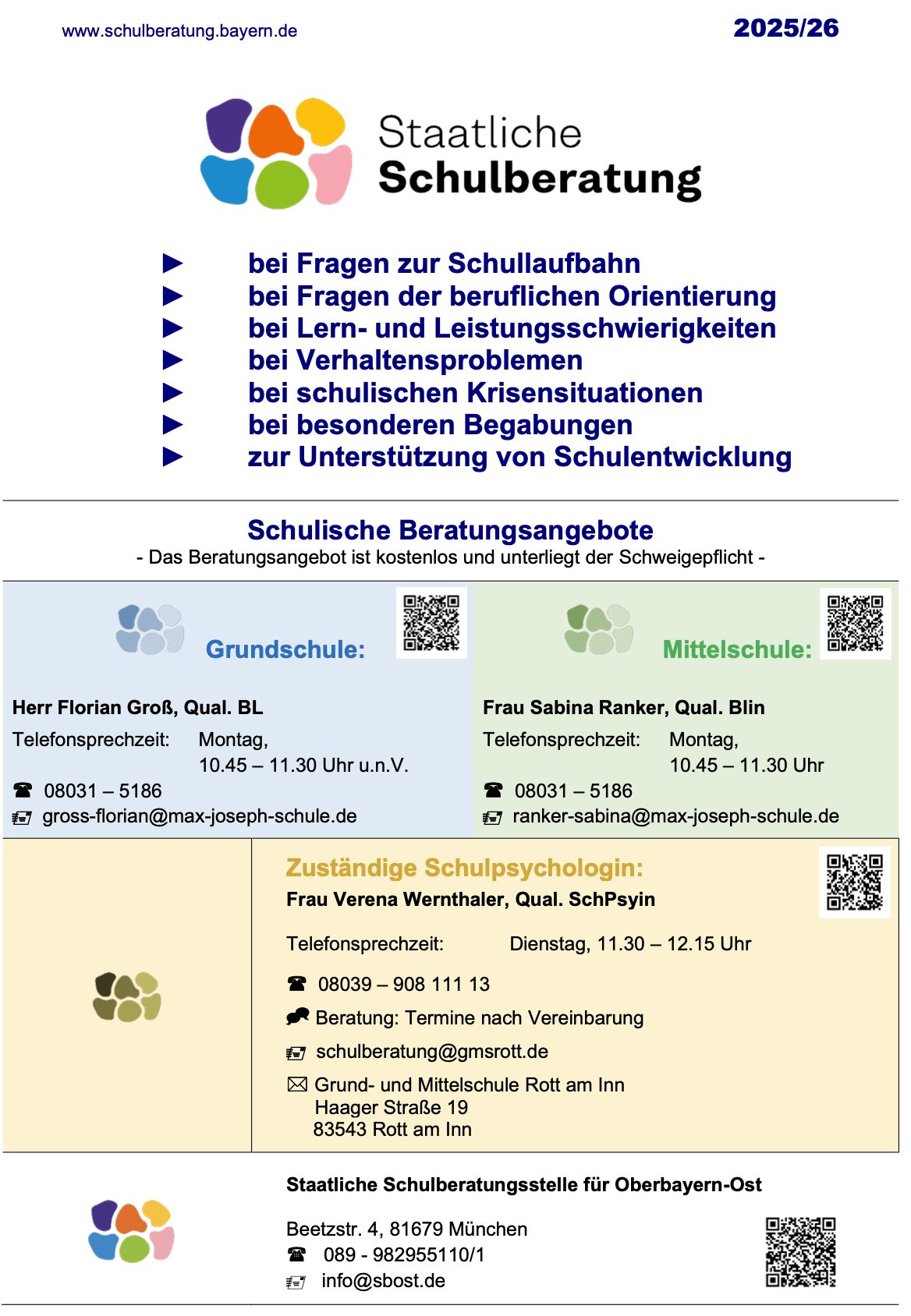 Informationsblatt der Staatlichen Schulberatung. Download als PDF.