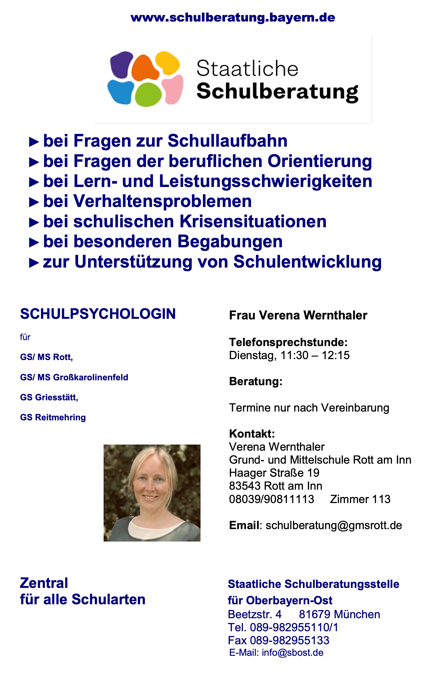 Flyer der Schulpsychologie